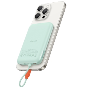 Mini Portable Charger for iPhone, Anti-Dropout Lightweight Fast Charging Power Bank with Built in Cable 20W, USB C in/Out Battery Pack,Compatible with iPhone Samsung Pixel