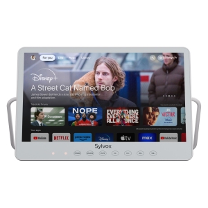 Sylvox 15.6" Portable Full HD LED IP66 Waterproof TV 10,000mAh Battery Google TV Smart TV w/ Google Assistant Remote - 2024 - White