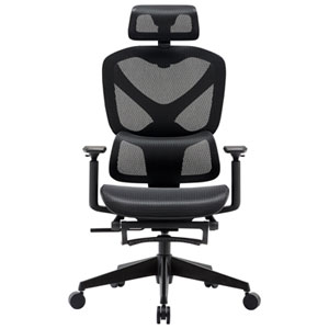 TygerClaw High Back Mesh Office Chair with Adjustable Headrest - Black