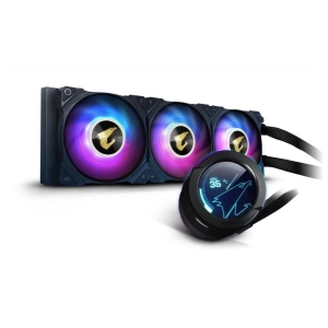 AORUS WATERFORCE X 360 AIO Liquid CPU Cooler, Rotatable Circular LCD Display
