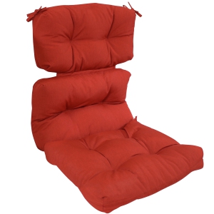 Sunnydaze Indoor/Outdoor Olefin Tufted High-Back Chair Cushion - Red