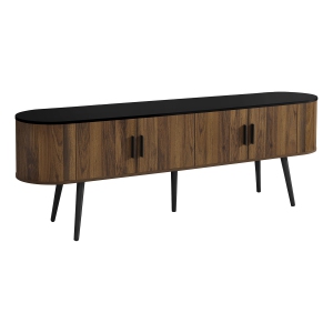 Monarch Specialties I 2784 - Tv Stand, 72 Inch, Media Entertainment Center, Storage Cabinet, Console, Storage Shelves, Bedroom, Living Room, Walnut Laminate, Contemporary, Modern