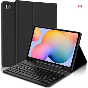 Keyboard Case for Samsung Galaxy Tab S6 Lite 10.4'' (2024/2022/2020) - Detachable Wireless Keyboard, Smart Cover with S Pen Holder (Black)