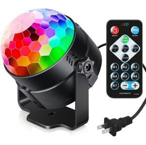 YOULIGHTS Party Light DJ Disco Light, Voice Controlled Strobe Light Stage Light with Remote Control, 6 Colors RGB 7 Modes for Home, Room, Dance Party and Birthday Karaoke