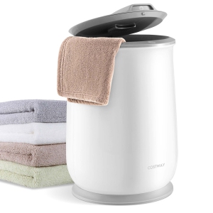 Costway Towel Warmer Bucket Bathroom 21L Towel Heater with Flip-top Lid & Auto Shut Off