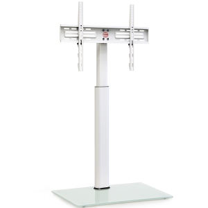 FITUEYES TV Floor Stand with Tempered Glass Base for 32 to 60 inch Max. Height 48.8” Slim Corner TV Stand with Swivel Bracket Height Adjustable Cantilever TV Stand
