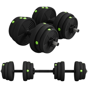 Soozier 2-in-1 Adjustable Weight Barbell & Dumbbells Set, Free Weights Set with Non-Slip Handlebars for Men and Women Home Gym Training, 55LBS