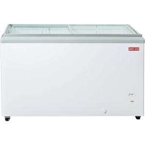 NEW AIR RÉFRIGÉRATION Commercial 60″ 16.1 Cu. Ft. Flat Glass Ice Cream Freezer (NIF-60-FG) - White/Grey