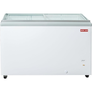 NEW AIR RÉFRIGÉRATION Commercial 50″ 12.9 Cu. Ft. Flat Glass Ice Cream Freezer (NIF-50-FG) - White/Grey