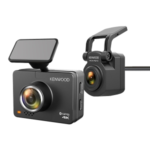 Kenwood DRV-A610WDP 2-Channel Compact 4K HD Dash Camera with 2" Display, Wi-Fi, and GPS — includes Rear-View Cam