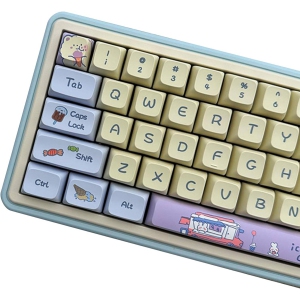 PBT Keycaps 133 Keys XDA Profile Dye-Sub Keycaps Cute Keycaps Set, fit for 61/64/68/84/87/96/98 Cherry Mx Switches ISO ANSI Layout Mechanical Keyboard