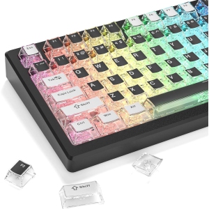 Double Shot PBT/PC Clear Keycaps Set with Hd Transparent Layer,Full 126 Key Set, English (US) Layout, Cherry Profile, for MX Switches Mechanical Gaming Keyboards