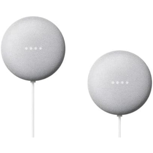 Google Nest Mini (2nd Gen) Smart Speaker with Google Assistant (2-Pack), Chalk