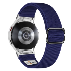 Nylon Stretch Band for Samsung Galaxy Watch 6 - Blue - Silver Adapter