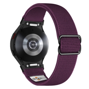 Nylon Stretch Band for Samsung Galaxy Watch 6 - Purple - Black Adapter
