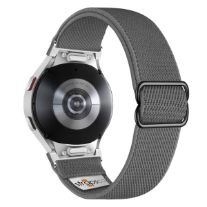 Nylon Stretch Band for Samsung Galaxy Watch 6 - Grey - Silver Adapter
