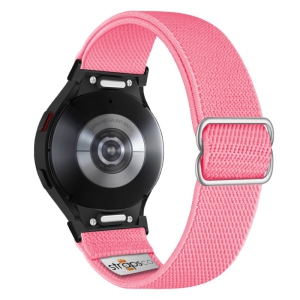 Nylon Stretch Band for Samsung Galaxy Watch 6 - Pink - Black Adapter