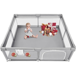 Extra Large Baby Playpen, 186x156x65cm Baby Playard Kids Activity Center Infant Playing Game Fence Baby Gates with Door