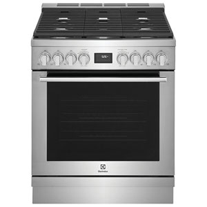 Electrolux 30" 4.5 Cu. Ft. True Convection 5-Burner Slide-In Gas Range (ECFG3068AS) - Stainless Steel