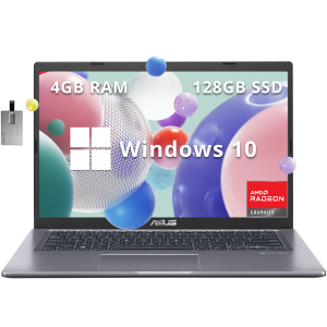 ASUS VivoBook 14" FHD Laptop - AMD Athlon Gold 3150U - 4GB RAM - 128GB PCIe SSD - Windows 10 Home - Slate Gray - 32GB Hotface USB Card