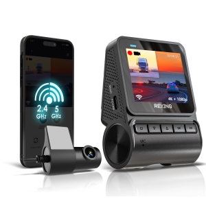 Rexing RH2 Dual Dash Cam 4K Front and 1080p Rear Dash Camera with Wi-Fi, and Optional GPS