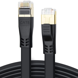 CAT 8 Ethernet Cable, 2 Pack 3ft High Speed 40Gbps 2000MHz Flat SFTP CAT8 Patch Cord, Gigabit Internet LAN Cable