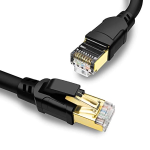 Cat 8 Ethernet Cable 3ft, Heavy Duty High Speed RJ45 Patch Cord, Cat8 LAN Gold Plated 40Gbps 2000Mhz Network, Indoor