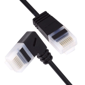 Ultra Thin Slim Cat6 Ethernet Cable RJ45 Left Angled UTP Network Cable Patch Cord 90 Degree Cat6a LAN for Laptop