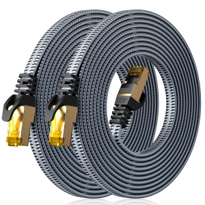 Cat 8 Ethernet Cable 6 FT 2 Pack, Nylon Braided High Speed Cat8 Network LAN Patch Cord, 40Gbps 2000Mhz