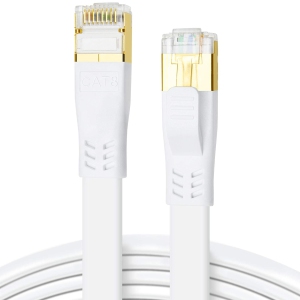 Câble Ethernet CAT 8, 25 pi Câble patch plat haute vitesse 40Gbps 2000MHz SFTP CAT8, câble réseau Internet Gigabit LAN