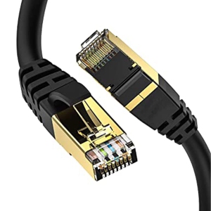 Cat8 Ethernet Cable, 26AWG High Speed, Gold Plated, RJ45 Connector, 40Gbps, 2000Mhz, S/FTP UV Resistant,