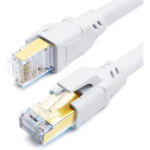 CAT8 Ethernet Cable, 10ft High Speed 40Gbps 2000MHz 26AWG Gigabit Internet Network LAN SFTP CAT8 Patch Cord with Gold