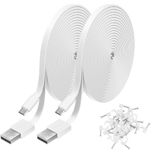 2 Pack 10FT Power Extension Cable Compatible with WyzeCam, WyzeCam Pan,WYZE Cam OG, KasaCam Indoor, NestCam Indoor,