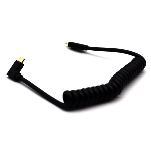 Spring Coiled USB C Cable, 90 Degree Angle USB 3.1 Male to USB 3.1 Male Fast Data Charging Cord Type C Extension