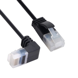 Ultra Slim Cat6 Ethernet Cable RJ45 Down Angled to Straight UTP Network Cable Patch Cord 90 Degree Cat6a LAN