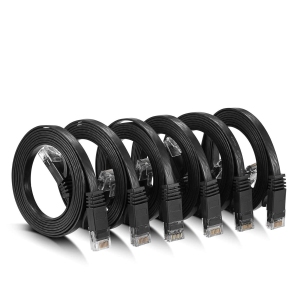 Cat 6 Ethernet Cable 10 Ft (5Pack), Outdoor&Indoor, 10Gbps Support Cat 7 Network, Heavy Duty Flat Internet LAN Patch