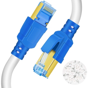 Cat8 Ethernet Cable 10 FT, Internet Network LAN Cable,Outdoor&Indoor,High Speed Shielded 2000MHz 40Gbps with Gold