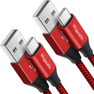 Red USB C Cable 3.3ft, 2-Pack USB to USB C Cable 3A Fast Charging Type C Cable Braided Data Cord for Samsung