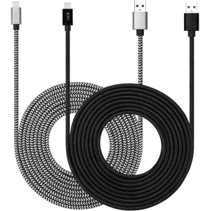 USB Type C Cable 10ft with 3A Fast Charging, 2Pack 10ft USB-C Nylon Braided Super Durable Charging Cord Data Sync