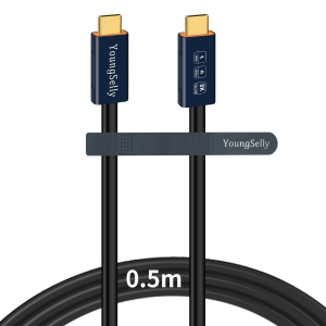 Male to Male 1.64Ft USB C Cable, Compatible with Thunderbolt 4/3, USB4/3, Supports 240W(48V/5A max) Fast