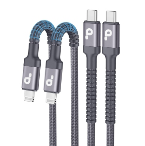 3FT USB C to Lightning Cable 2Pack [MFI Certified] Apple USB-C to Lightning Cord Grey Type C Lightning Cable Compatible