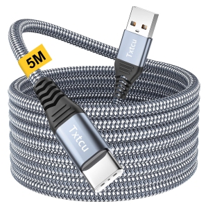 Long USB C Cable 16ft/5m, USB C Charger Cable Braided USB Type C Fast Charger Cable Compatible