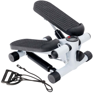 MotionGrey Fitness Stepper | Mini Elliptical Stepper with Resistance Bands | Stepping Machine for Exercise | Office Home Gym Workout Exercise Equipment | Calories Count