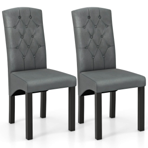 Costway Modern Dining Chair Set of 2 with High Backrest High-density Sponge Cushion