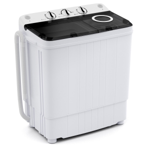 Costway Compact / Portable Washer with Sanitize Cycle and Turbo/Speed Wash - White + Grey