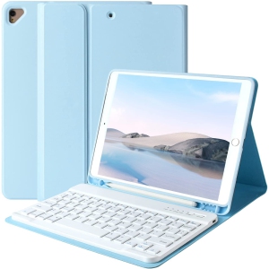 iPad Keyboard Case 9th Generation, Keyboard Case for New iPad 10.2 9th Gen - iPad 8th Gen, iPad Gen 7,iPad 10.5 inch, Detachable Keyboard for iPad 10.2 in, Pencil Holder, Blue