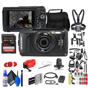 OM SYSTEM Tough TG-7 Waterproof Camera, With 50 Piece Accessory Kit