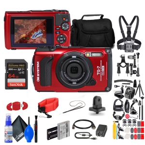 OM SYSTEM Tough TG-7 Waterproof Camera, With 50 Piece Accessory Kit