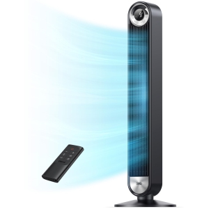 Dreo Tower Fan for Bedroom, 42 Inch Bladeless Fan, 90° Oscillating Fan, Quiet Floor Fan with Remote, LED Display