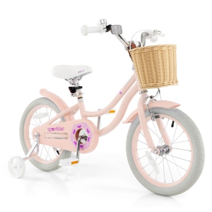Costway 16" Kid's Bike with Training Wheels Adjustable Handlebar Seat Handbrake